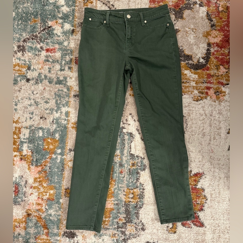 Talbots olive green slim ankle jeans